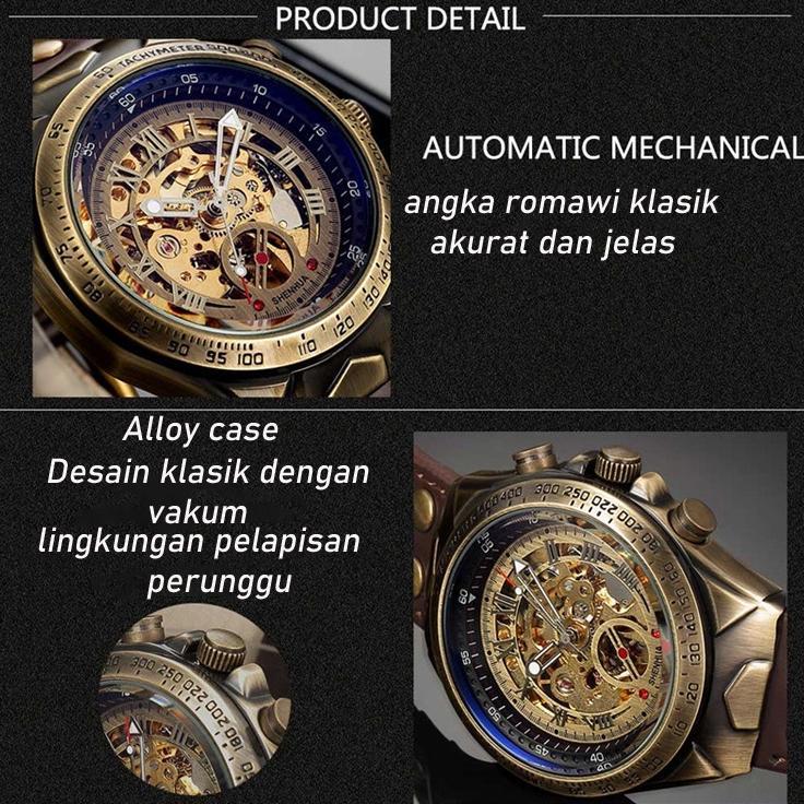 wajib punya fngeen a275 jam tangan kulit otomatis original automatic mekanik waterproof mechanical w
