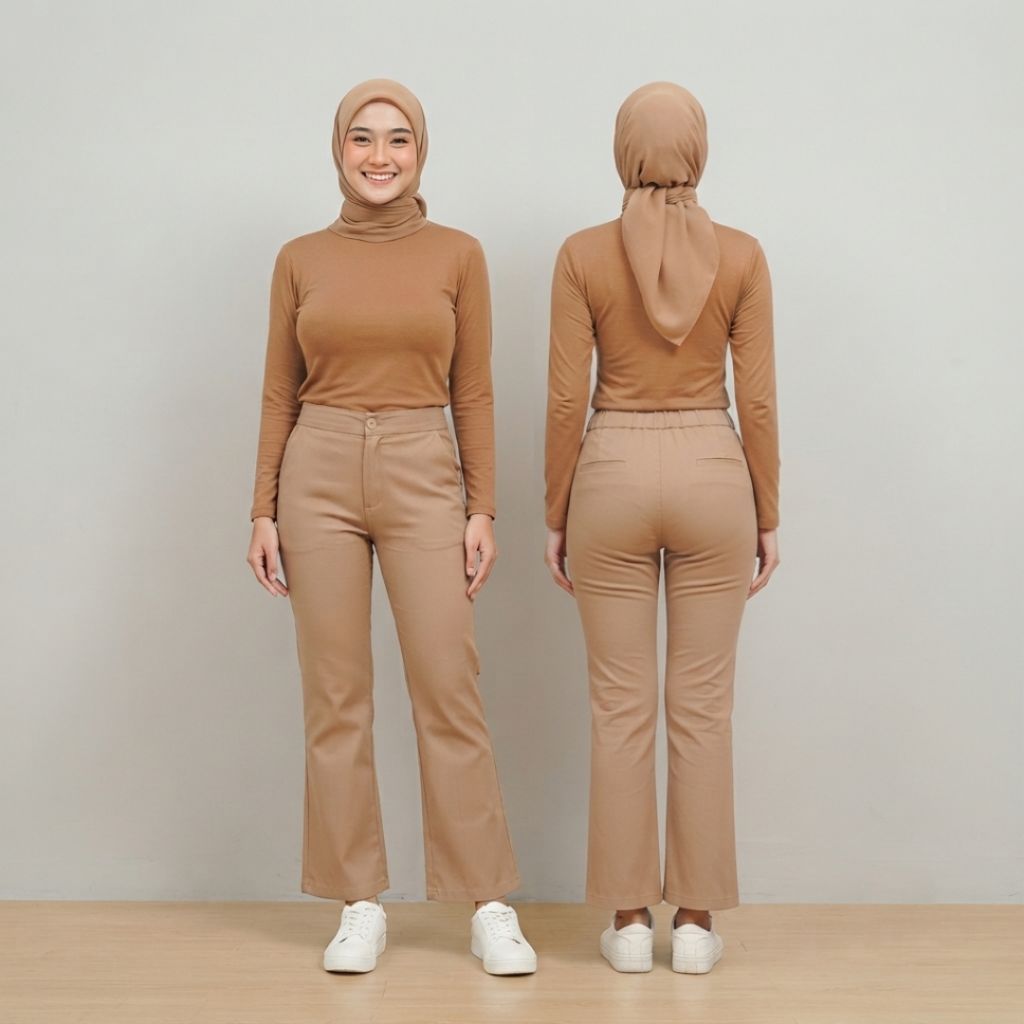 Celana Katun Cutbray Highwaist Upgrade Original