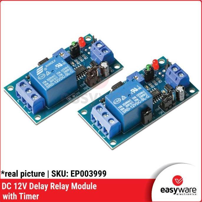 DELAY RELAY MODULE 12V SONGLE WITH TIMER - MODULE RELAY DELAY TIMER ADJUSTABLE