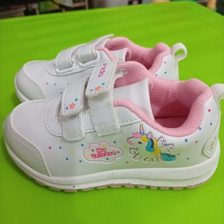 Sepatu Anak Ando Putih Motif Unicorn My Unicorn dengan Velcro