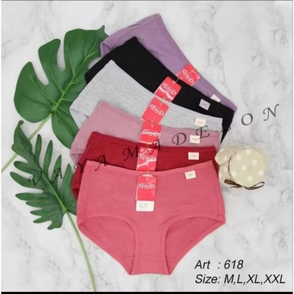 VAYA ( 12 ) / 1 LUSIN CELANA DALAM WANITA TYPE ART 618 SOFT OROGINAL / KOLOR CEWEK WANITA VAYA SOFT