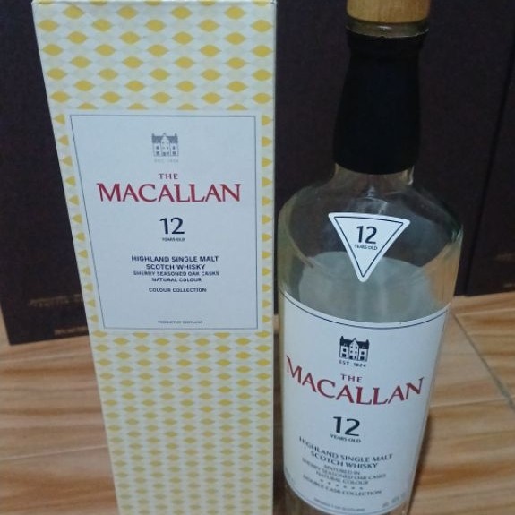 Botol bekas miras The Macallan 12 700ml dengan cover box botol pajangan