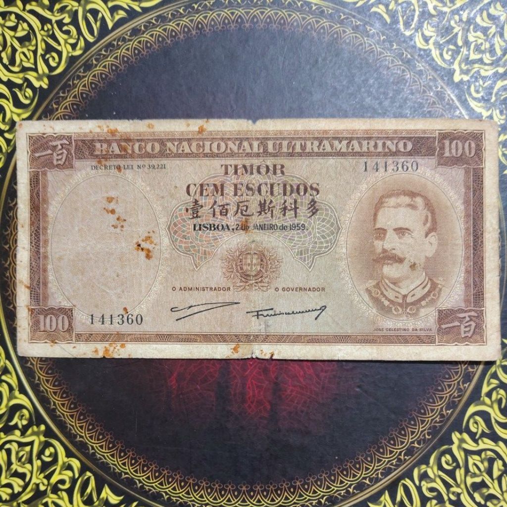 Uang Timor Portugis 100 Escudo 1959 fine