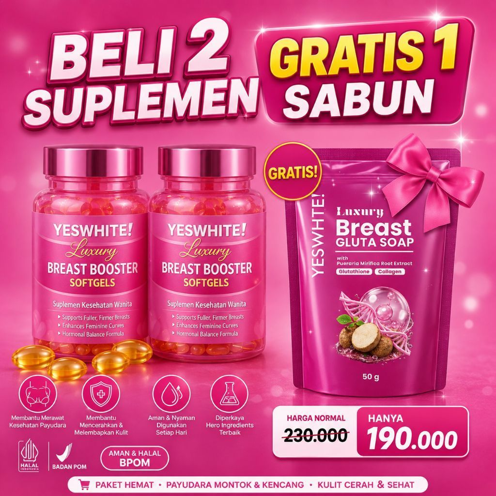 [2 PCS] Yeswhite Supplement Montok Thailand 30 Softgel - Membantu Memperbesar Memperkencang PD
