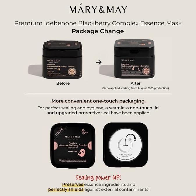 Lovely- Mary & May Idebenone Blackberry Complex Essence Mask 20Pcs Antioxidant Anti Aging Masker