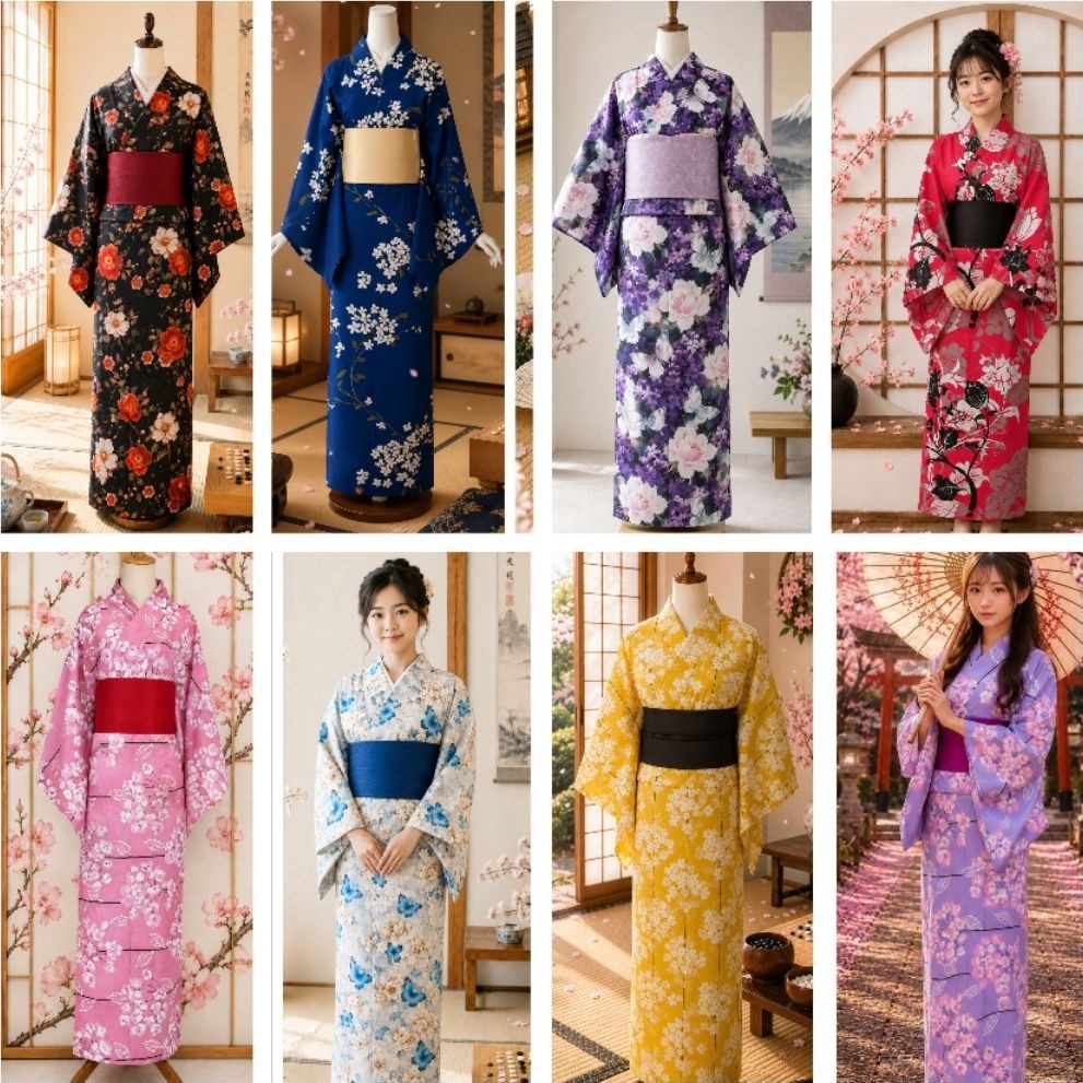 kimono/yukata fullset Anak dan DEWASA
