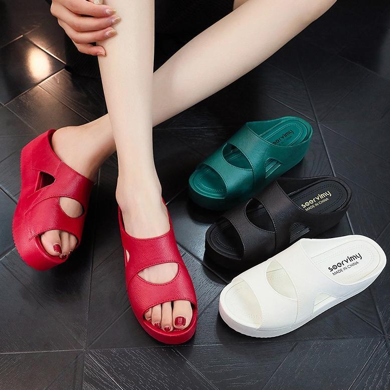 Sandal Wedges Wanita Selop Jelly 2951 - Sandal Selop kekinian Korean Style