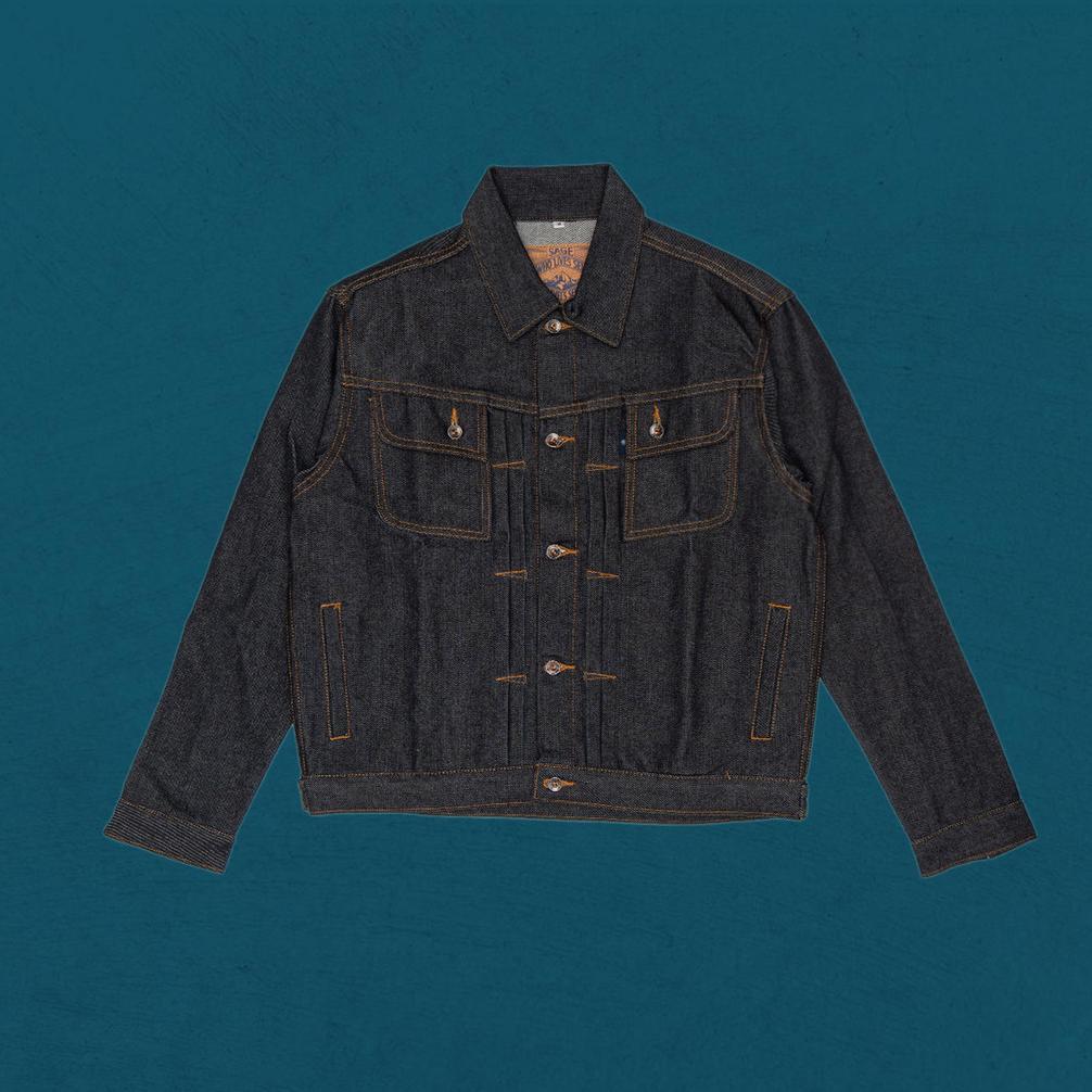 Discount Sage Canine Type II 14oz Deep Indigo Denim Jacket Denim Jacket