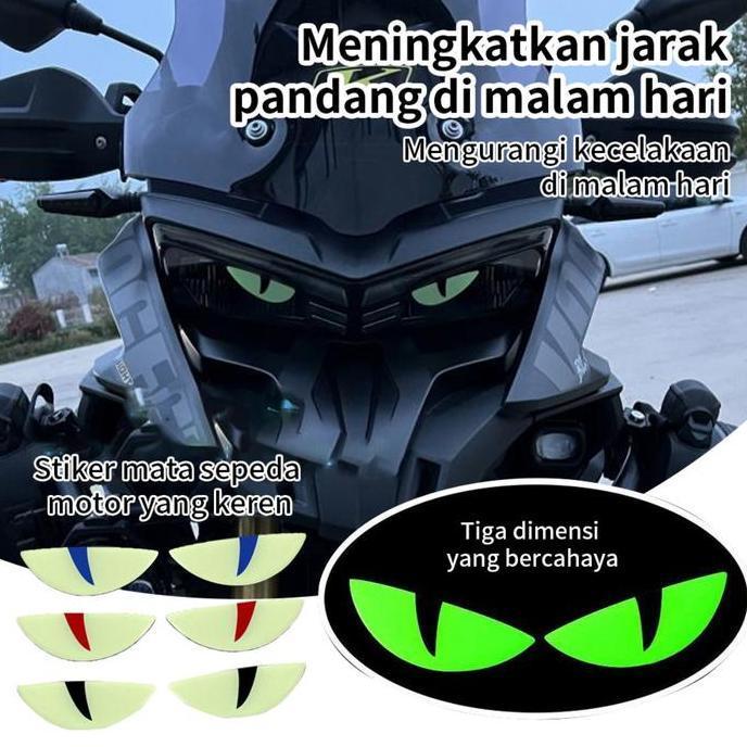 TSUZEMON Stiker Glow in The Dark 3D - Stiker Anti Silau Mobil, Motor, Helm, Kaca, Bumper | Stiker Re