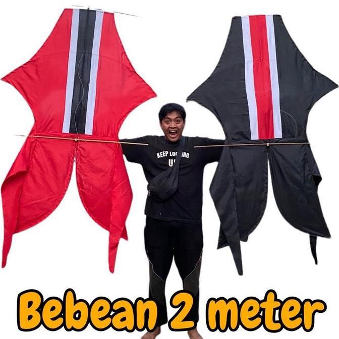 Ready stock] Layangan Bebean Kain 2 meter Jumboo - Layang layang Bebean knockdown - Layangan bebean 