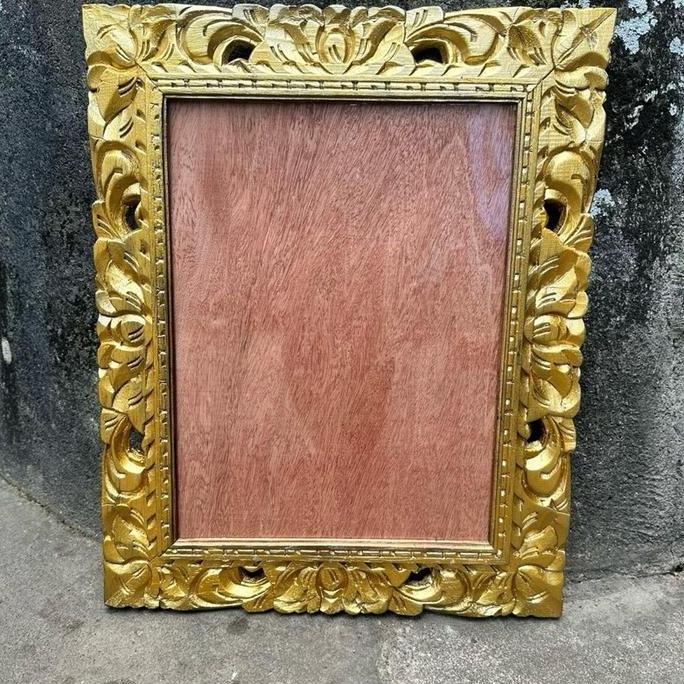 =====] Bingkai ukir Gold 30 x 40 cm sudah include kaca - Frame ukir - bingkai Bali - Bingkai Ukiran 