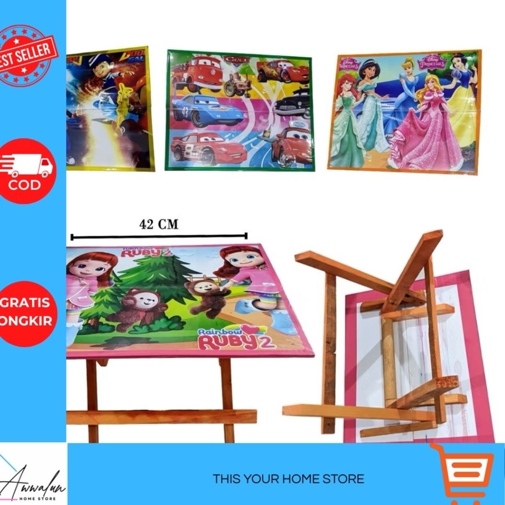 Meja Lipat Anak || Meja Belajar Lipat || Meja Lipat Kayu Portable