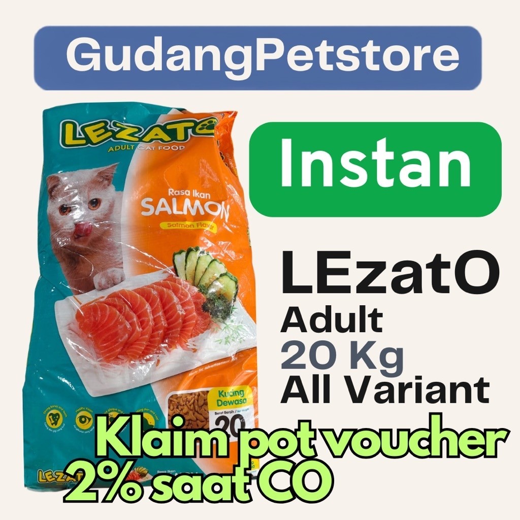 INSTAN: LEZATO 20KG Adult Makanan Kucing dewasa KARUNGAN