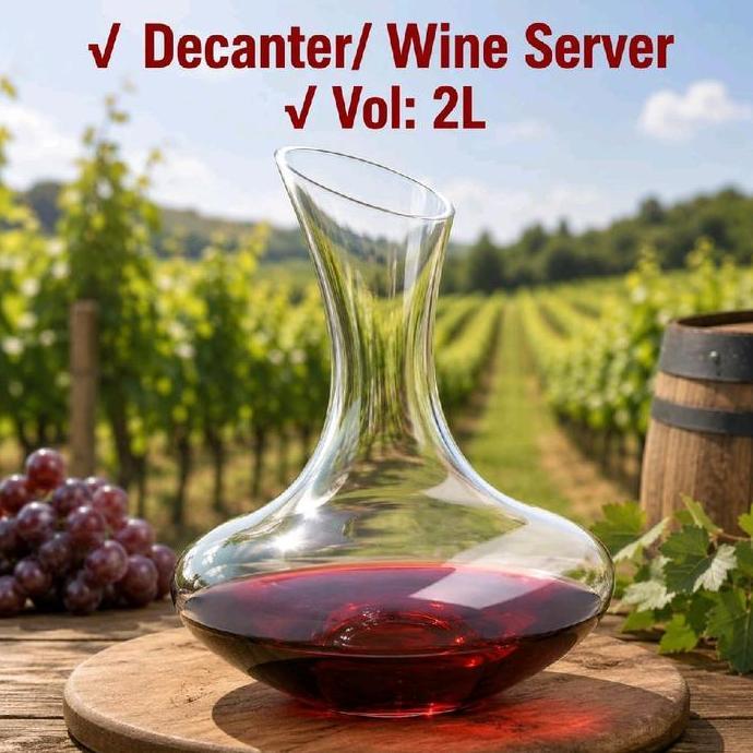Bebida - Red Wine Decanter 2L/ Gelas Red Wine Decanter/ Carafe Decanter Red Wine Mks