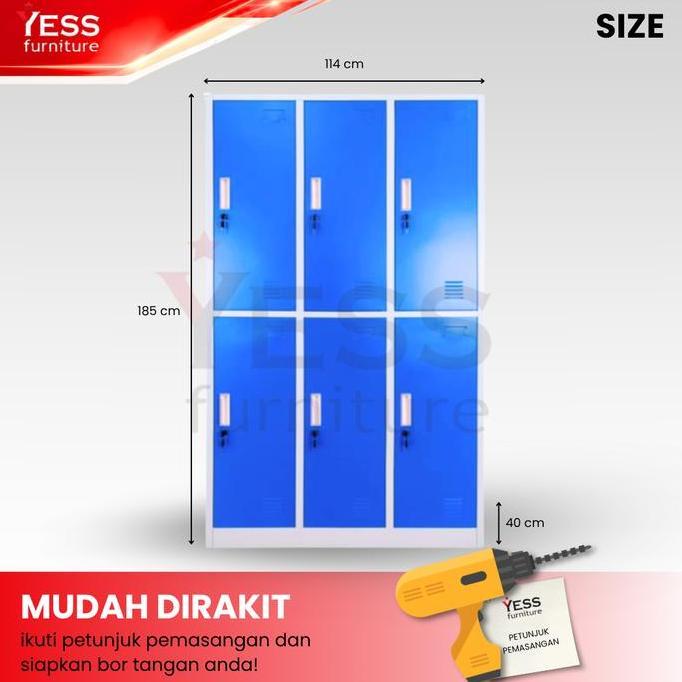 Bebida - Vg 406 - Locker Besi 6 Pintu Big Size Full Face Locker Penyimpanan Locker Karyawan