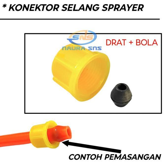 Konektor Selang Sprayer Elektrik Drat 18mm + Bola