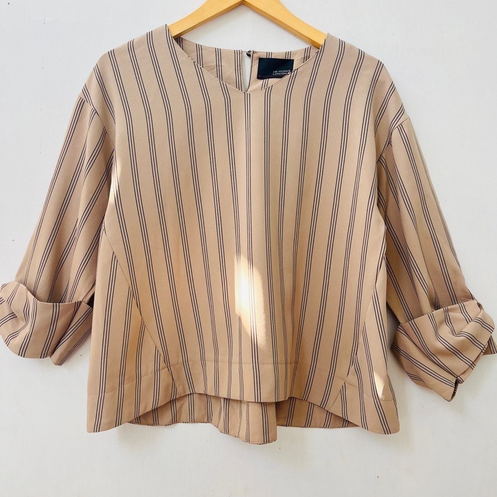 Blouse Salur Coklat Hk Works London