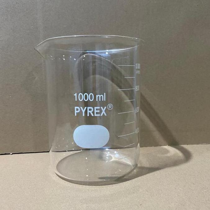 Beaker Glass / Gelas Kimia / Gelas Piala  Cap 1000 ml / 1 L, PYREX Cina, Borosilicate