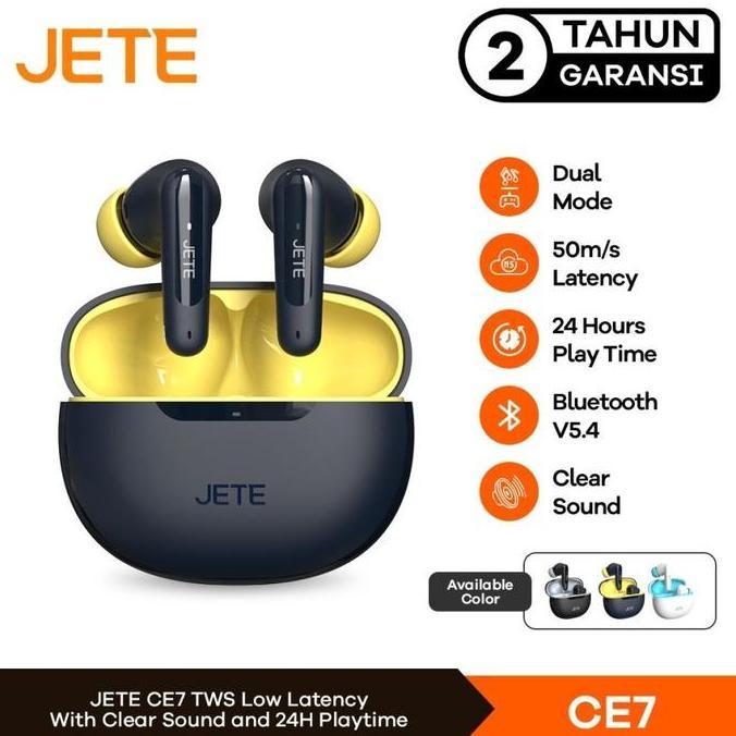 Bilobali99  - TWS JETE CE7 Dual Mode Bluetooth 5.4 24H Playtime Low Latency 50m/s - Garansi 2 Tahun