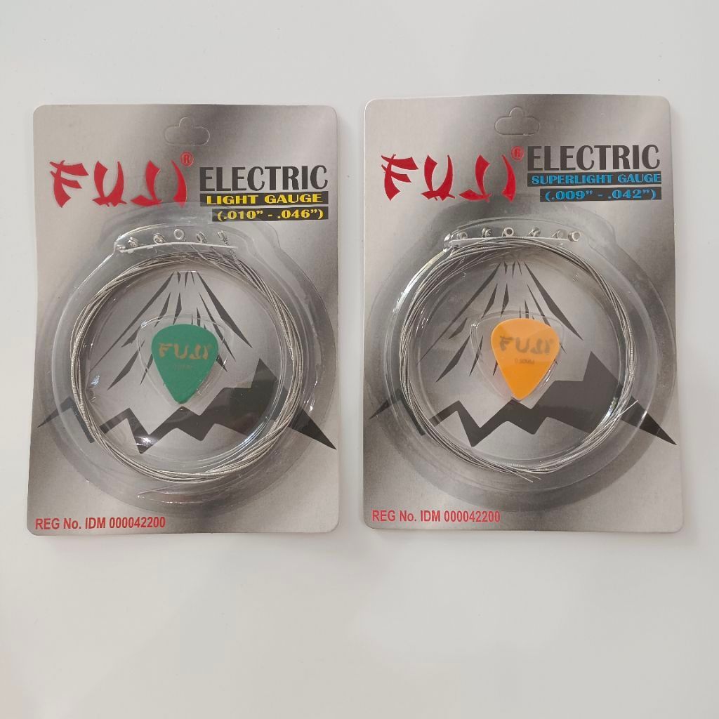 Senar Gitar Elektrik Fuji Original 1 Set 009 010 Bonus Pick