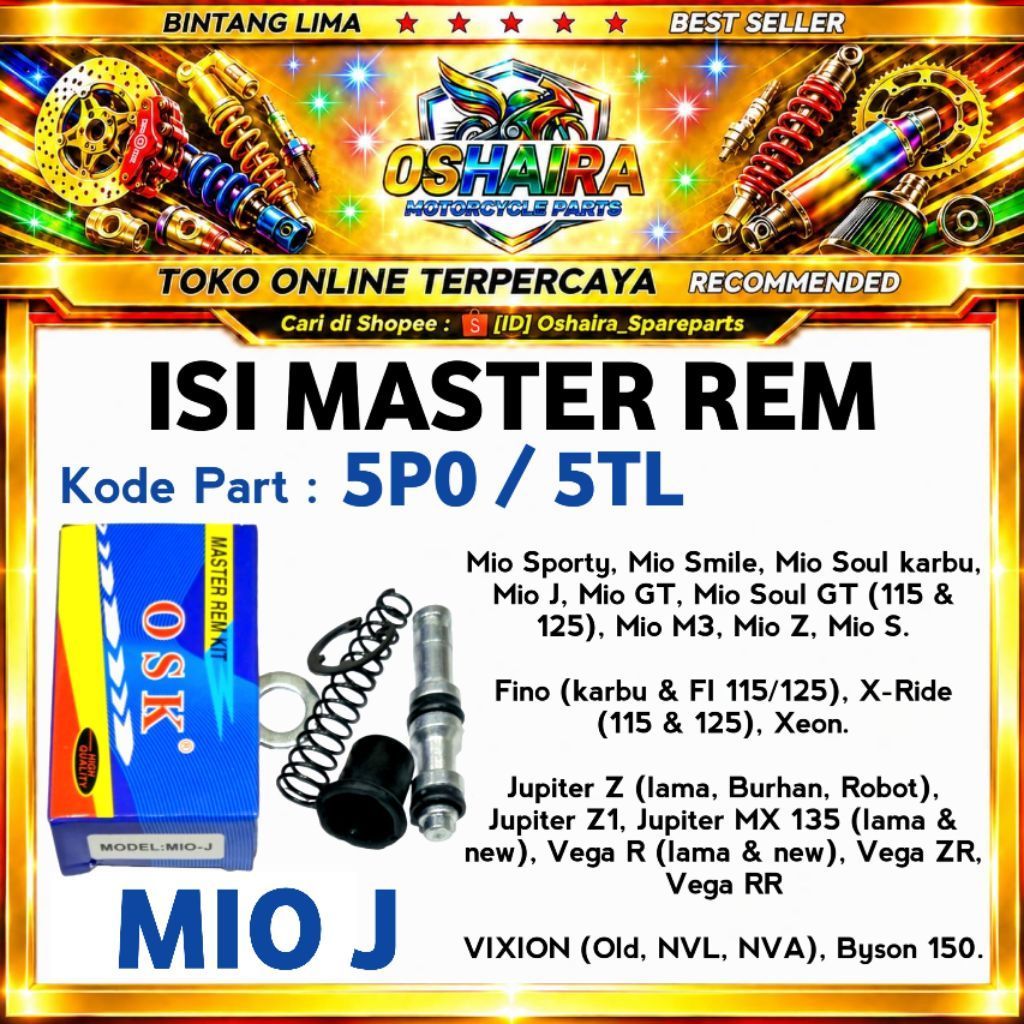 OSK Isi Master Rem Kode Part 5P0/5TL Untuk Mio J Vixion Jupiter Vega Fino X-Ride SEAL MASTER REM JUP