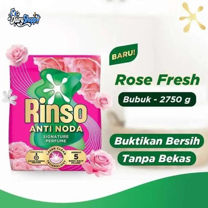 RINSO Molto Rose Pink Detergen Bubuk Detergent Powder Sabun Cuci Kain Baju 2.75 Kg 2750 gr Bunga