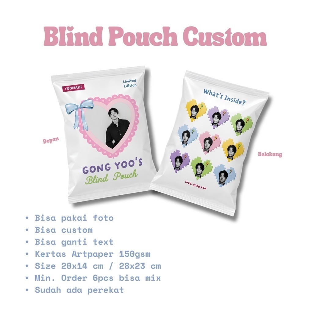 Blind Pouch Custom | Snack Pouch Custom | Souvenir Custom | Kemasan Snack Custom Art Paper