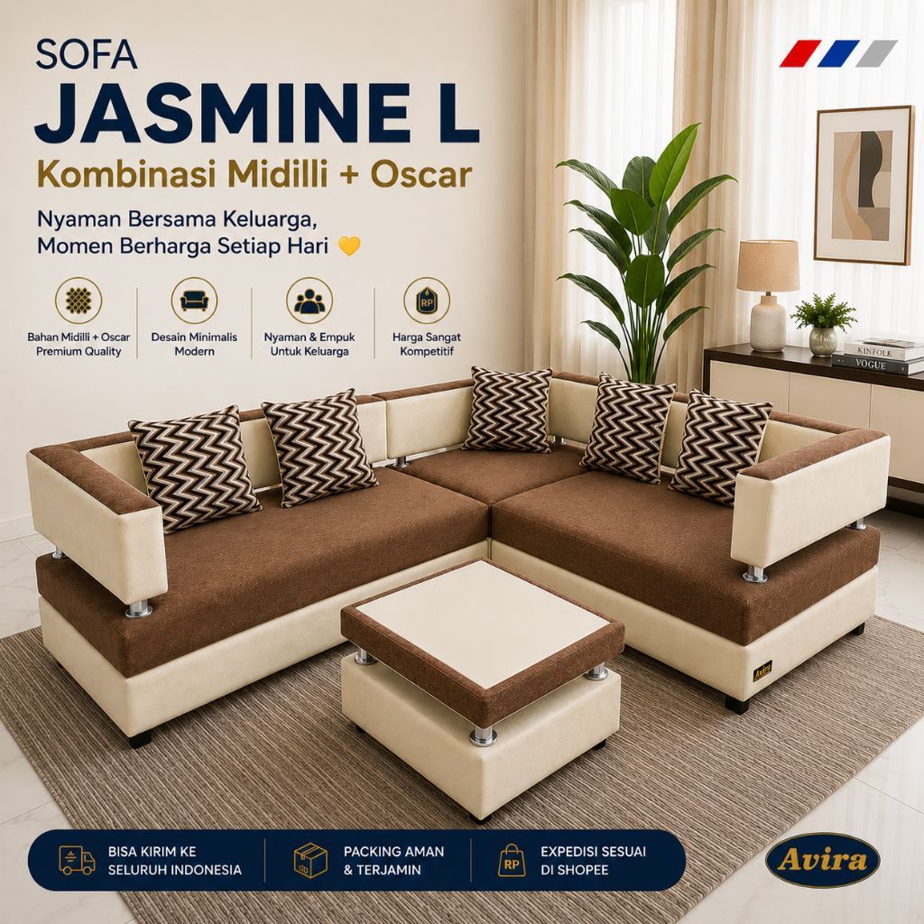 Sofa Tamu Sofa Jasmine Sudut L Minimalis Termurah Cirebon Kuningan Majalengka Indramayu Tegal Brebes