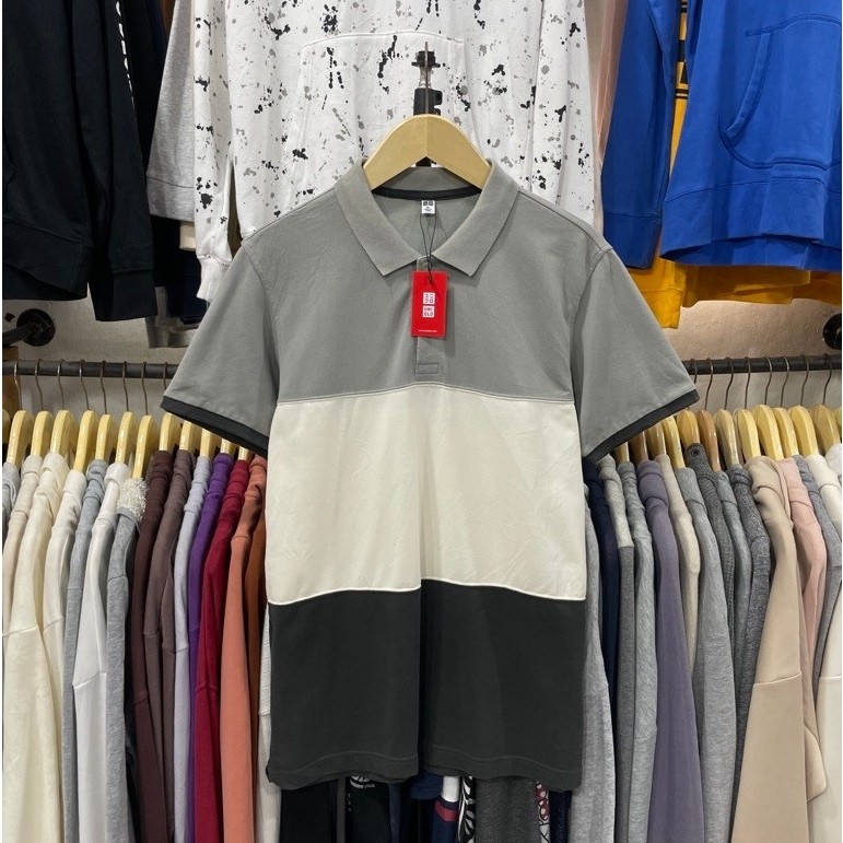 KAOS POLO/POLO SHIRT UNIQLO 3TONE HIJAU XL