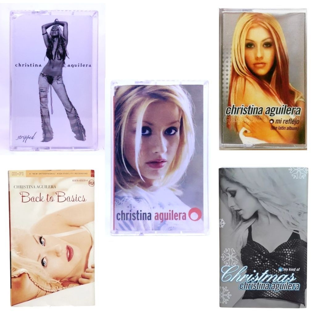 Kaset pita CHRISTINA AGUILERA - self titled - stripped - back to basics - mi reflejo the latin album