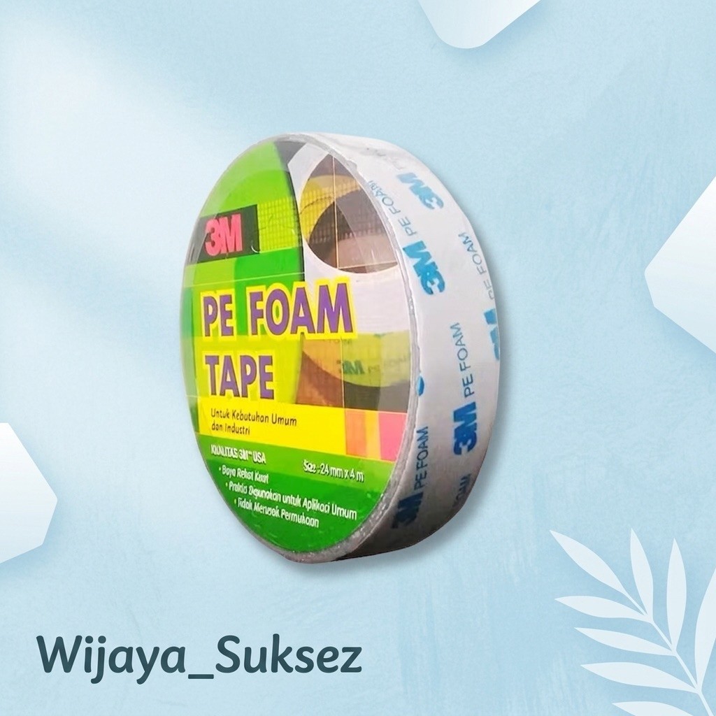 3M 1600 T Double Tape PE Foam tebal: 1.0 mm, size 24 mm x 4m