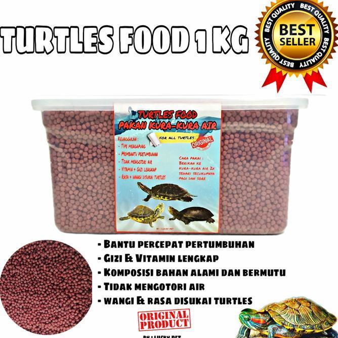 Makanan Pelet Kurakura Air Brazil Res Reptile Turtle Food 1Kg Merah