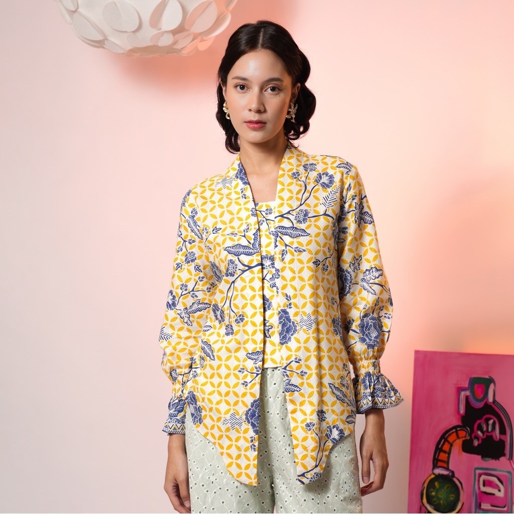 Sovinska Atasan Kebaya N41 Batik Kuning New Model