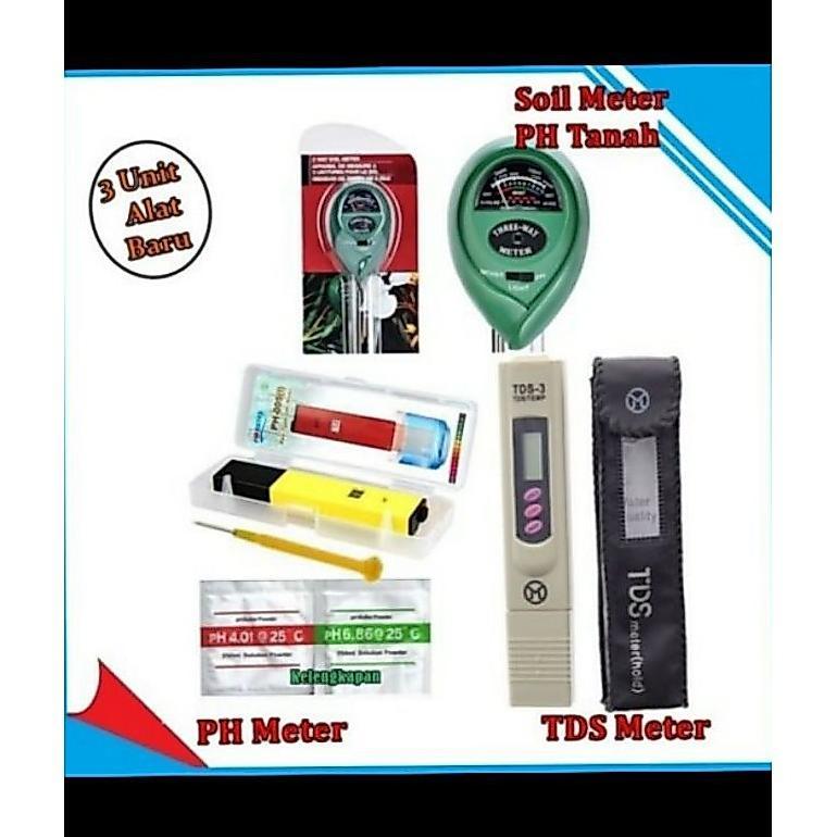 paket alat ukur ph air , tds , dan ph meter tanah