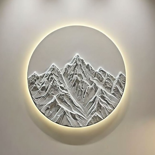 Hiasan dinding 3D Relief Pegunungan