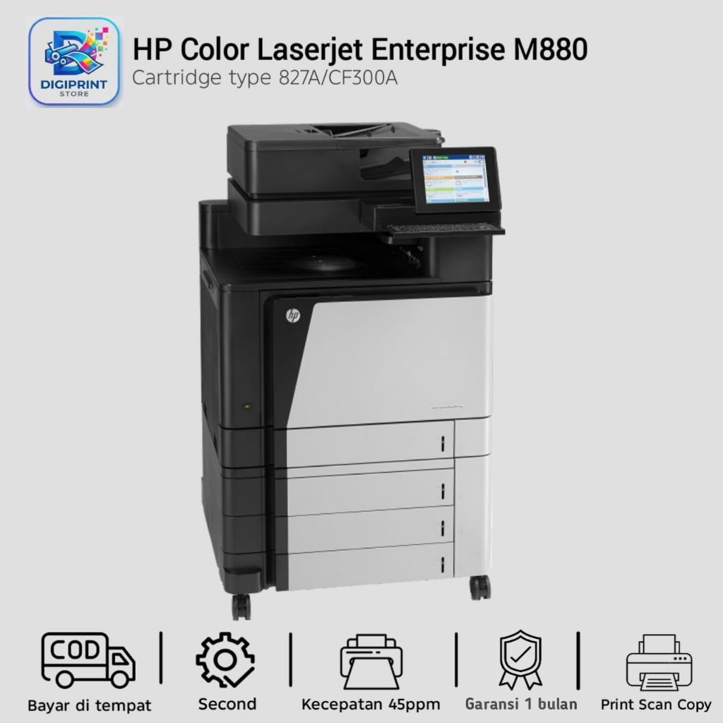 Printer Hp Laserjet Enterprise M880 Multifungsi A3 color Printer Laserjet Warna bekas