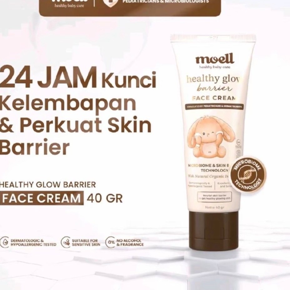 Moell Krim Wajah Anak 40gr - Melembabkan, Menutrisi, Menenangkan
