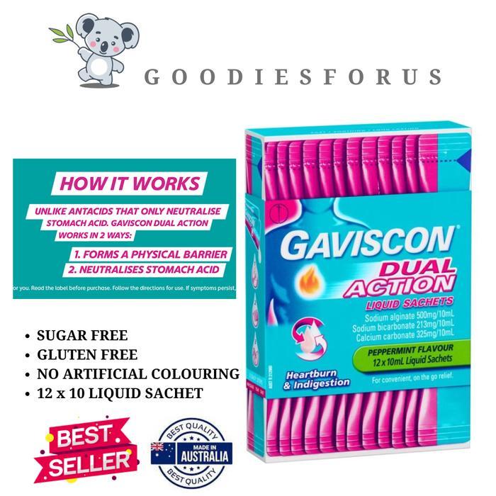 Obat Maag dan Gerd Gaviscon Australia Liquid isi 12 dan Sachet - 1 BOX 12 Sachet