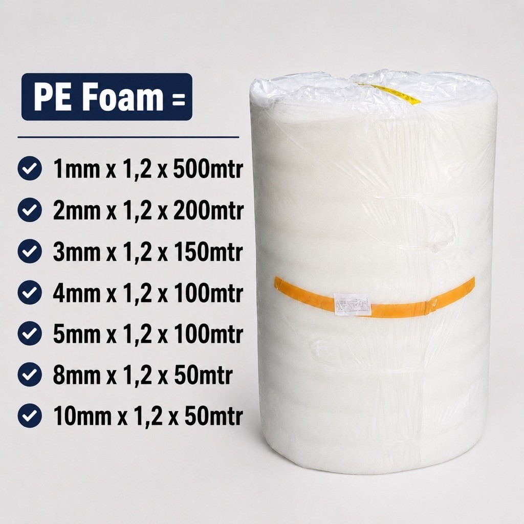 NEW Busa Packing PE Foam Roll Tebal 1mm 2mm 3mm 4mm 5mm 8mm 10mm Lebar 1.2m / Polyethylene Foam