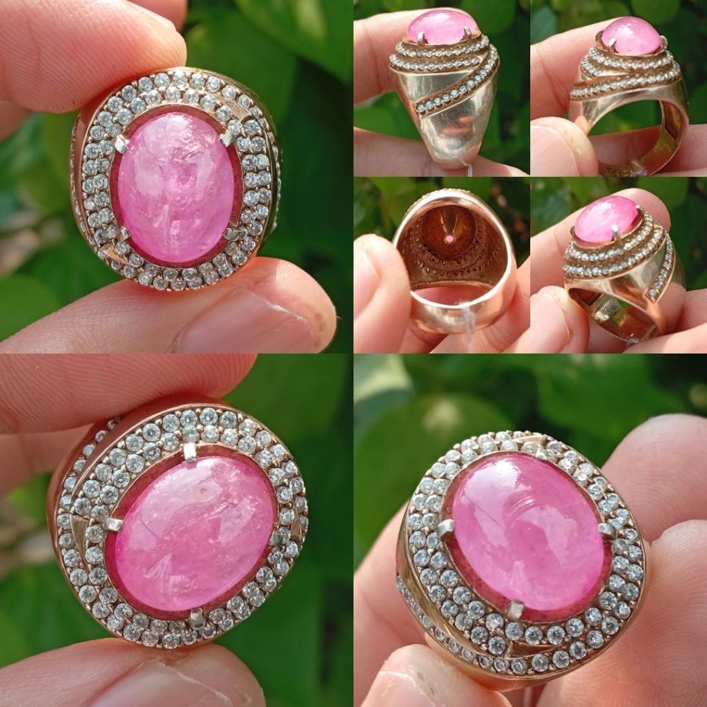 Batu Ruby Birma 9.25 ct ring Perak