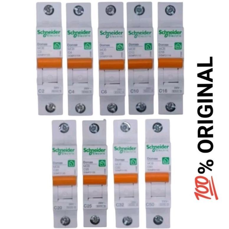 MCB Schneider DOMAE Merlin Gerin (100% ORI) 2A 4A 6A 10A 16A 20A 25A 32A 40A 50A 63A Diskon