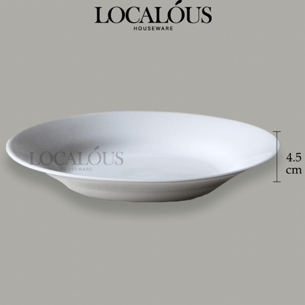 FLASH SALE 1 LUSIN PIRING MAKAN KERAMIK PUTIH POLOS SUNBIRD 9 INCH 23CM - UKURAN BESAR