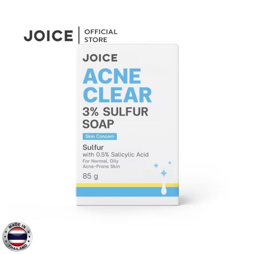 Sabun Jerawat JOICE Acne Clear 3% Sulfur 85g | Sabun Jerawat Punggung, Dada & Bokong