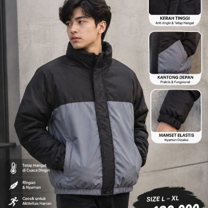 SAINTLUKE KOREAN PUFFER JACKET SZ XL SECOND