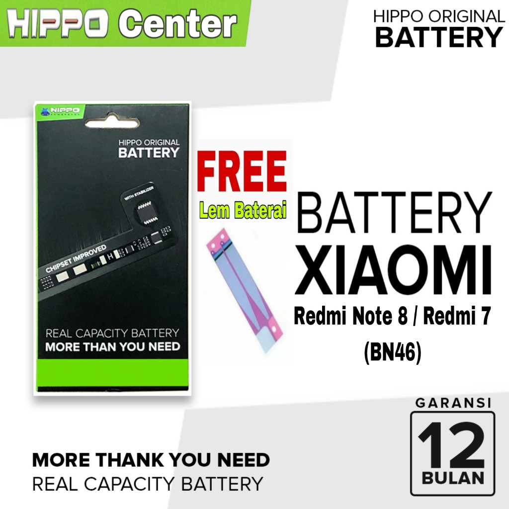 Baterai Hippo Redmi Note 8 / Redmi 7 Hippo baterai BN46 Battery