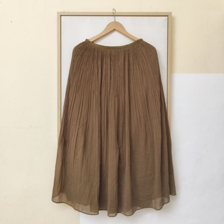 Rok Sifon Olive Uniqlo