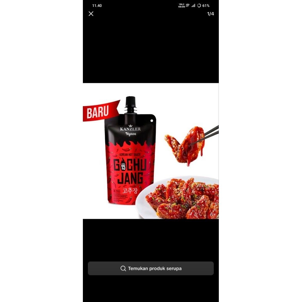 Kanzler Nyaos Gochu Jang Korean Hot Sauce Kecap Pedas Balado Sachet Baru