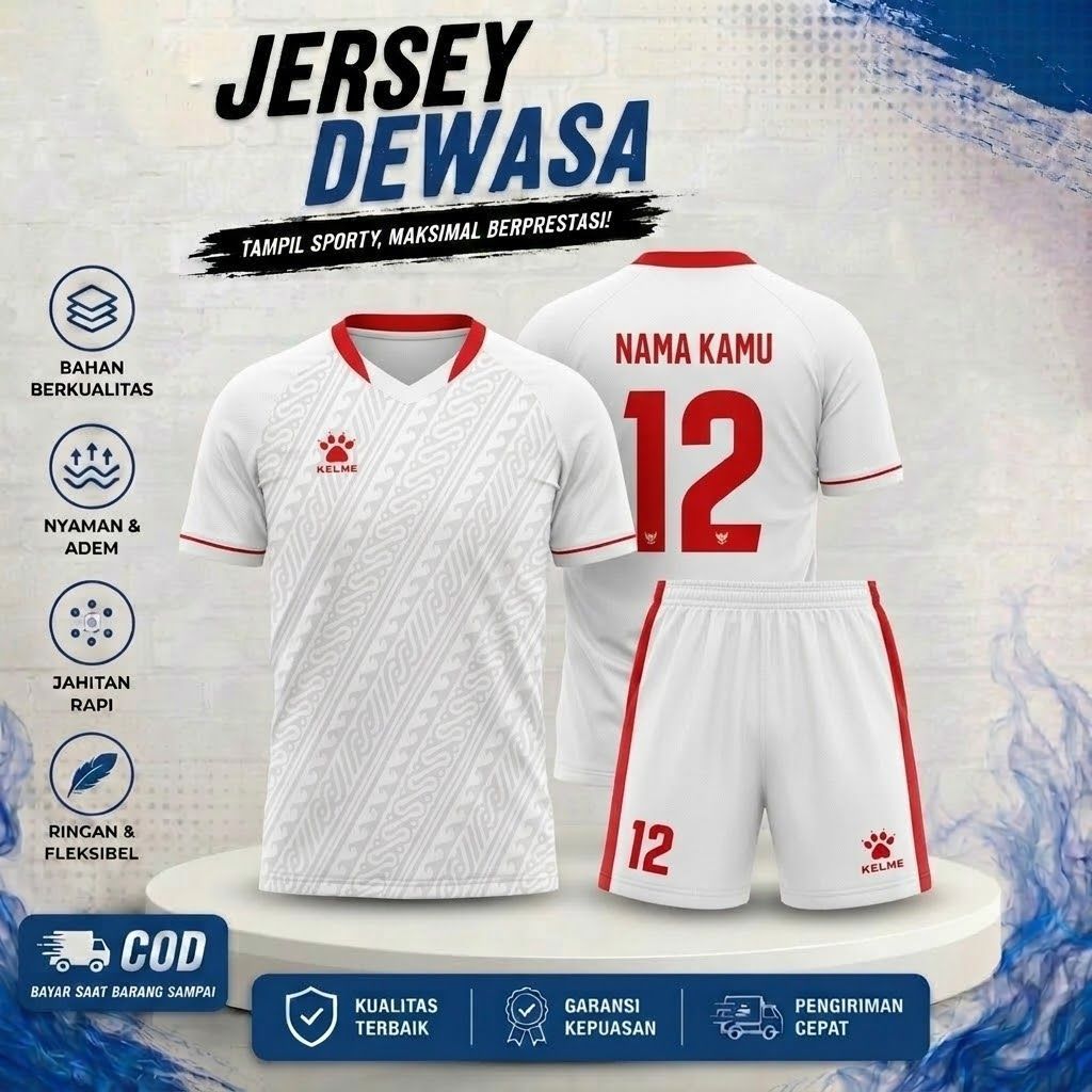 ( FREE ) SABLON NAMA+NOMOR JERSY OLAHRAGA DEWASA JERSY SEPAK BOLA /JERSY FUTSAL /JERSY VOLLY /JERSY 