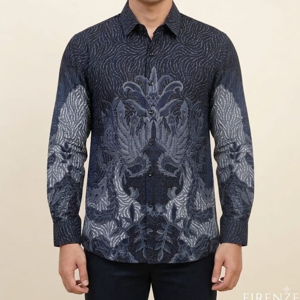 FIRENZE size M- XL KEMEJA PANJANG BATIK PRIA / KEMEJA BATIK COWOK / KEMEJA BATIK INDONESIA /  KEMEJA
