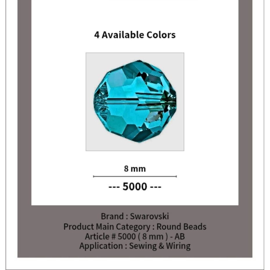 SWAROVSKI - 8 MM AB Round Beads - Article # 5000 - Swarovski Crystal - Swarovski Kristal - Crystal S